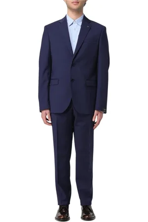 Manuel Ritz Jakkesæt, Herre, Blå, 2XL, Blå Slim Fit Reversjakkesæt