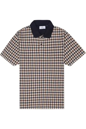Aquascutum Top, Herre, Flerfarvet, 2XL, Bomuld, Club Check Piquet Polo Skjorte