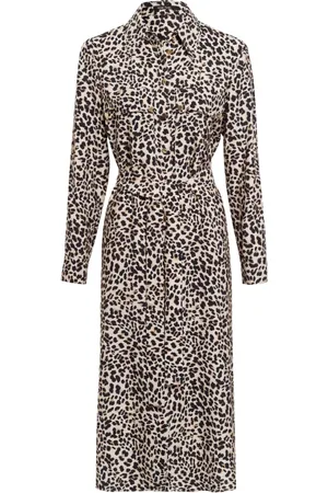 Marc Aurel Kjole, Dame, , 2XL, Uld, Leopard Print Kjole med Talje