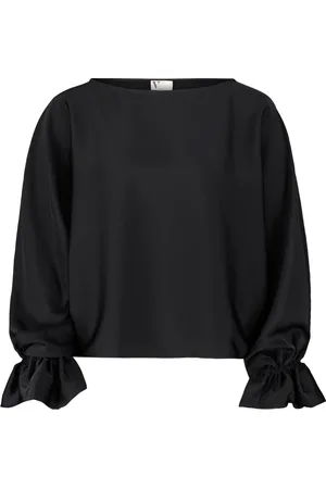 Vera Mont Bluser & Skjorter, Dame, Sort, XS, Satin, Elegant Satinbluse med Flagermuseærmer
