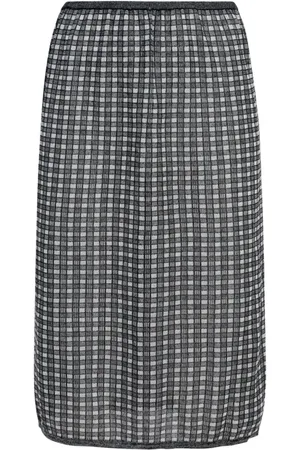 Proenza Schouler Nederdel, Dame, Sort, M, Bomuld, Hvid Label Lori Strik Nederdel