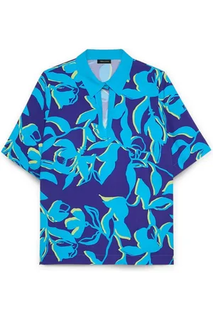 Fiorella rubino Bluser & Skjorter, Dame, Blå, XL, Bluse med blomstermønster lavet af Viskose Lenzing™ Ecovero™