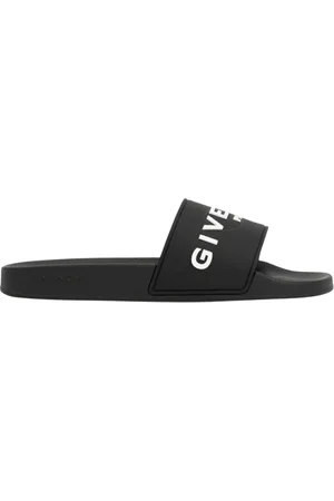 Givenchy Sko, Herre, Sort, 41 EU, LogoPrint Gummislides