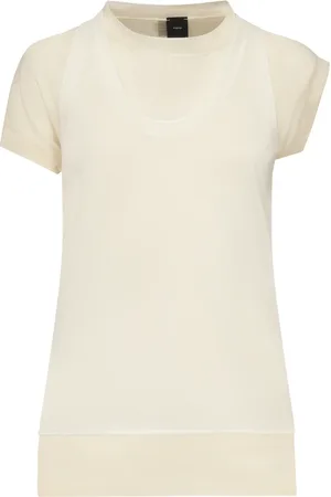 Pinko Strik, Dame, Hvid, M, Bomuld, Hvid Bomuld Crepe Sweater