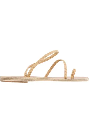 Ancient Greek Sandals Sko, Dame, Gul, 38 EU, Uld, Stilfulde flade sandaler til kvinder