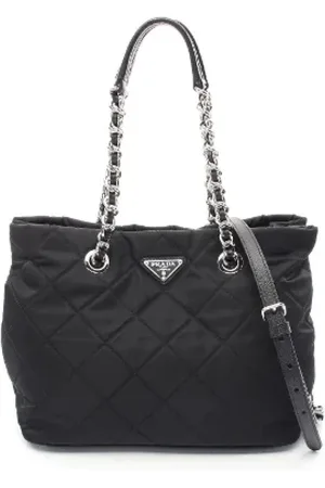 Prada Pre-owned, Dame, Sort, ONE SIZE, Uld, Pre-owned Canvas totes