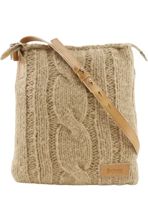 Burberry Pre-owned, Dame, , ONE SIZE, Uld, Pre-owned Canvas crossbody-tasker