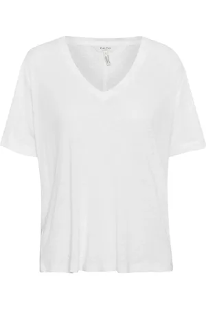 Part Two Top, Dame, Hvid, S, Uld, Bright V-hals T-shirt
