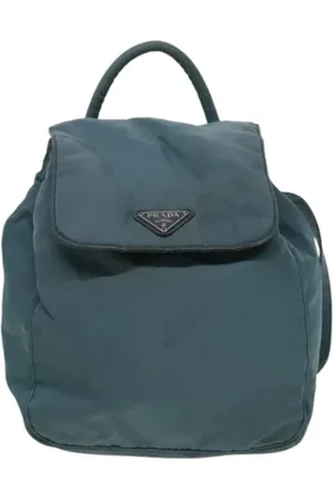 Prada Pre-owned, Dame, Blå, ONE SIZE, Nylon, Pre-owned nylon rygsaekke