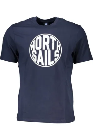 North Sails Top, Herre, Blå, XL, Bomuld, Blå Bomuld Print Logo T-Shirt