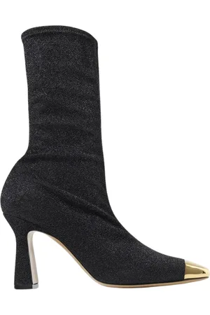 Maria Luca Sko, Dame, Sort, 36 EU, Uld, Guld Cap Toe Glitter Ankelstøvler