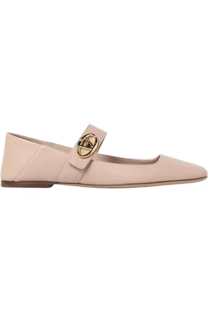 VALENTINO GARAVANI Sko, Dame, Lyserød, 39 EU, Sort Rockstud Mary Jane Ballet Flats