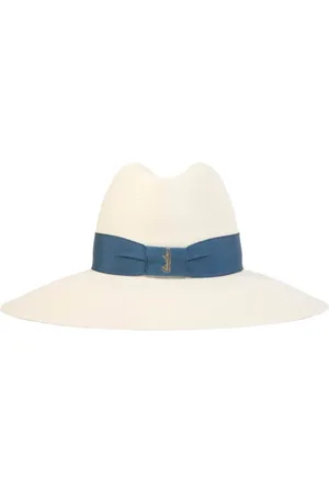 Borsalino Tilbehør, Dame, , S, Hvid Panama Hat med Struktureret Krone