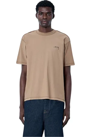 STUSSY Top, Herre, Brun, XL, Bomuld, Bomuld Jersey Logo Motif T-Shirt