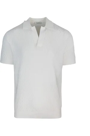Paolo Pecora Top, Herre, Hvid, M, Bomuld, Hvide Ribbede T-shirts og Polos