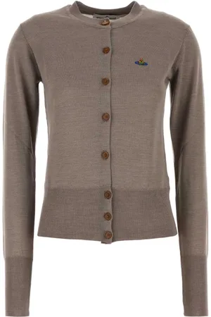 Vivienne Westwood Strik, Dame, Grå, L, Uld, Grå Uld Blend Cardigan