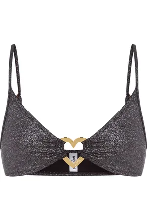 Moschino Badetøj, Dame, Sort, M, Hjerte Glitter Bikini Top