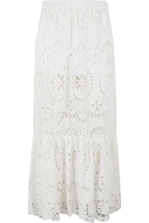 MC2 SAINT BARTH Nederdel, Dame, Hvid, XS, Bomuld, Hvid Blonde Maxi Nederdel