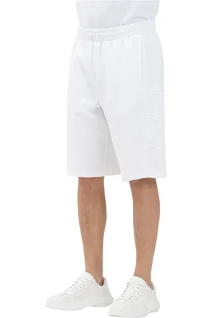 EA7 Shorts, Herre, Hvid, S, Bomuld, Sporty Hvide Shorts Forår Sommer