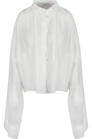 Jucca Bluser & Skjorter, Dame, Hvid, M, Bomuld, Bomuld Rund Hals Bluse