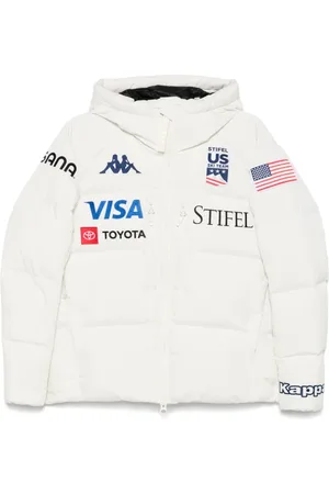 Kappa Sport, Dame, Hvid, M, Uld, Hvid Vandtæt Hættetrøje med Flere Lommer