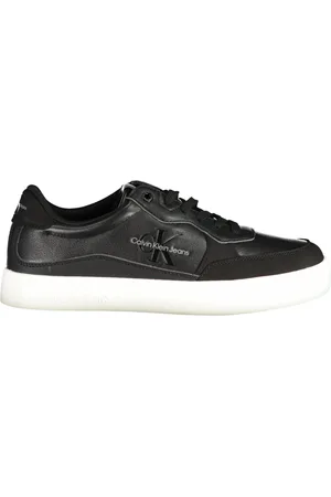 Calvin Klein Sko, Herre, Sort, 45 EU, Sporty Sorte Snøresko med Logoprint