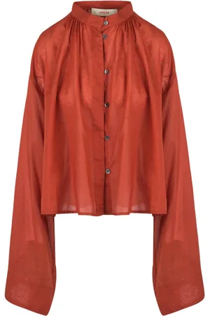 Jucca Bluser & Skjorter, Dame, Rød, M, Bomuld, Bomuld Rund Hals Bluse