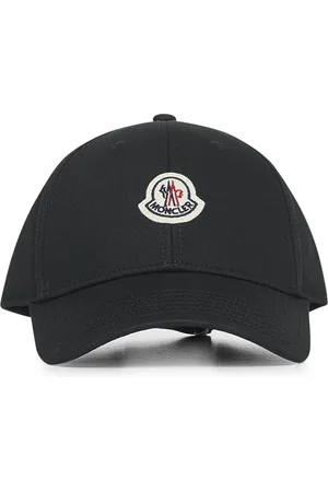 Moncler Tilbehør, Dame, Sort, ONE SIZE, Bomuld, Sort Bomuld Baseball Cap med Logo