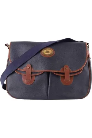 Burberry Pre-owned, Dame, Blå, ONE SIZE, Uld, Pre-owned Laeder skuldertasker