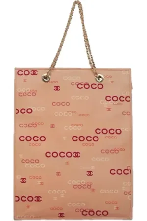 CHANEL Pre-owned, Dame, Lyserød, ONE SIZE, Uld, Pre-owned Canvas totes