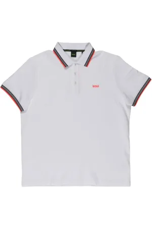 HUGO BOSS Top, Herre, Hvid, M, Bomuld, Herre kortærmet polo skjorte
