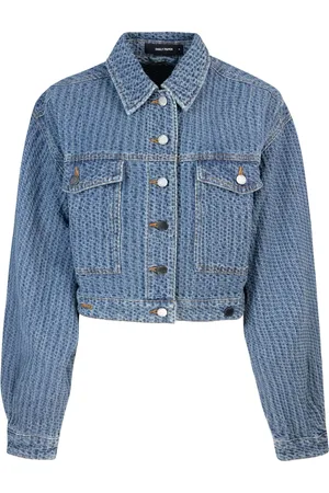 Daily paper Jakke, Dame, Blå, XS, Denim, Blå Denim Afslappet Frakke