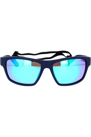 Polaroid Tilbehør, unisex, Blå, 60 MM, Sporty Wraparound Solbriller med Elastikrem
