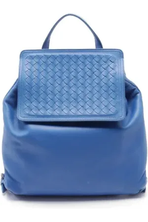 Bottega Veneta Pre-owned, Herre, Blå, ONE SIZE, Uld, Pre-owned Laeder rygsaekke