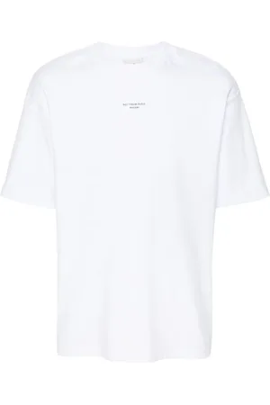 Drôle de Monsieur Top, Herre, Hvid, S, Bomuld, Logo Bomulds T-shirt