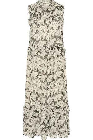 Part Two Kjole, Dame, Flerfarvet, XS, Uld, Sort Kontrast Blomsterprint Kjole
