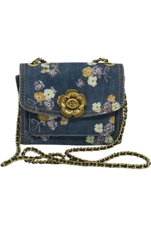 Coach Pre-owned, Dame, Blå, ONE SIZE, Uld, Pre-owned Canvas skuldertasker