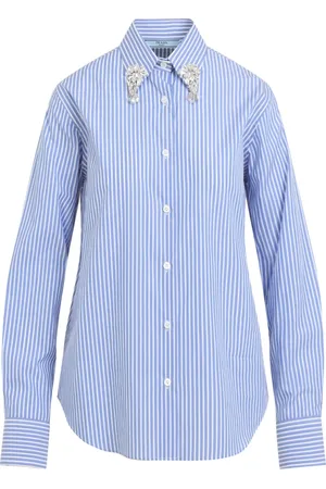 Prada Bluser & Skjorter, Dame, Blå, 2XS, Bomuld, Blå Skjorte Elegant Stil