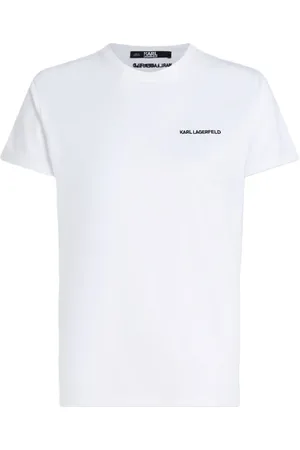 Karl Lagerfeld Top, Herre, Hvid, XS, Bomuld, Baltisk bomulds T-shirt med logo accenter