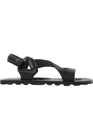 Jil Sander Sko, Herre, Sort, 40 EU, Læder, Sort Læder Flade Sandaler