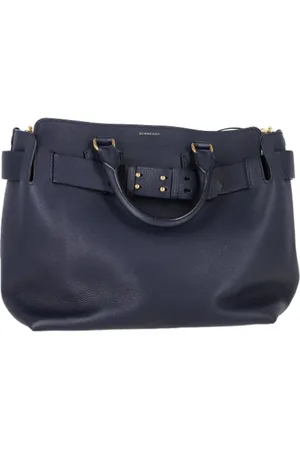 Burberry Pre-owned, Dame, Blå, ONE SIZE, Uld, Pre-owned Laeder hndtasker