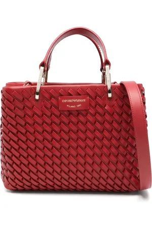 Emporio Armani Taske, Dame, Rød, ONE SIZE, Læder, Elegant Rød Læder Tote Taske