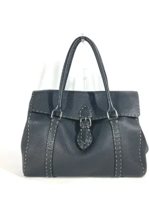 Fendi Pre-owned, Dame, Sort, ONE SIZE, Tyl, Pre-owned Laeder fendi-tasker