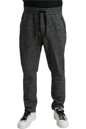 Dolce & Gabbana Bukser, Herre, Grå, L, Uld, Mørkegrå uldblandede joggers