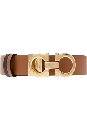 Salvatore Ferragamo Tilbehør, Dame, Brun, 95 CM, Uld, Bælte med logo, der kan vendes
