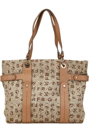 Salvatore Ferragamo Pre-owned, Dame, , ONE SIZE, Uld, Pre-owned Canvas totes