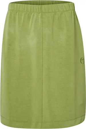 Elton Nederdel, Dame, Grøn, M, Polyester, Elegant Straight Nederdel i Olivengrøn