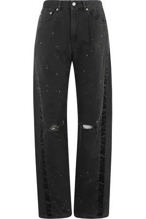 Maison Margiela Jeans, Dame, Sort, W28, Bomuld, Vintage Sort Jeans 5 Lommer Straight Leg