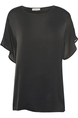 Manila Grace Bluser & Skjorter, Dame, Sort, XL, Boxy Bluse C037Vu