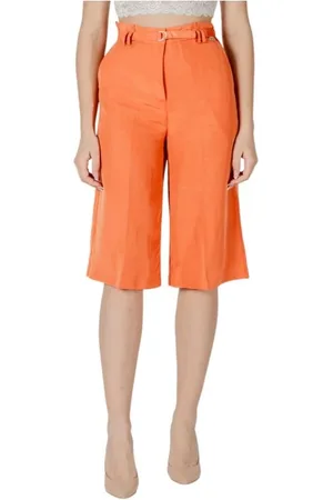 Liu Jo Shorts, Dame, , XS, Linned, Højtaljet Linned Bermuda Shorts